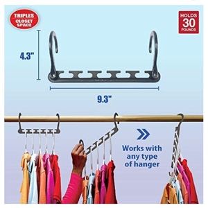 Wonder Hanger - Space Saving Hangers - Grey Color - 8 Hangers - Heavy Duty